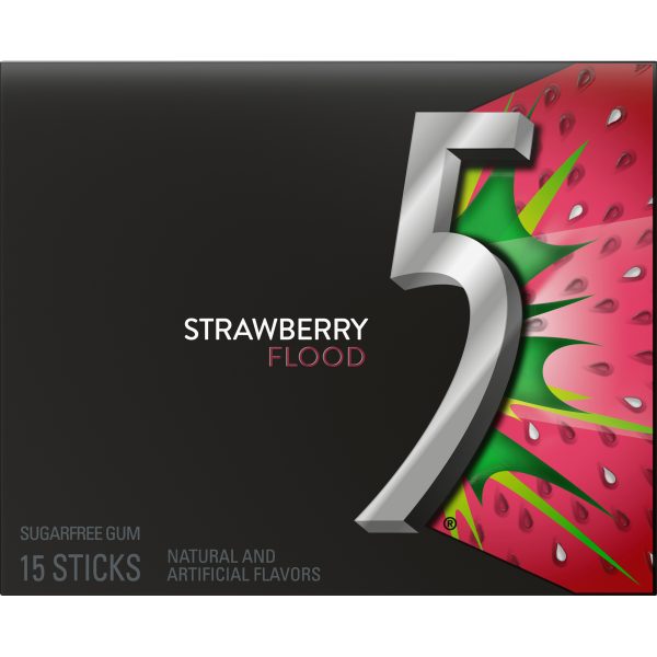 5 Gum Strawberry Flood 10ct