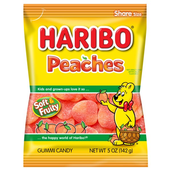 Haribo Peaches Peg Bag 5oz 12ct