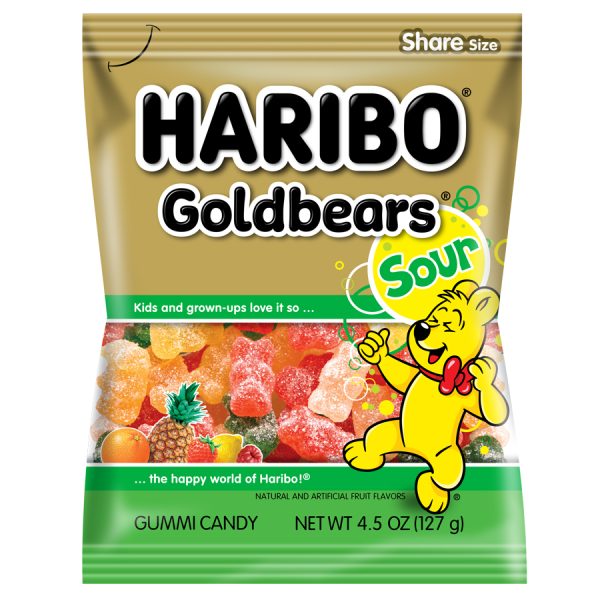 Haribo Sour Goldbears Peg Bag 4.5oz 12ct