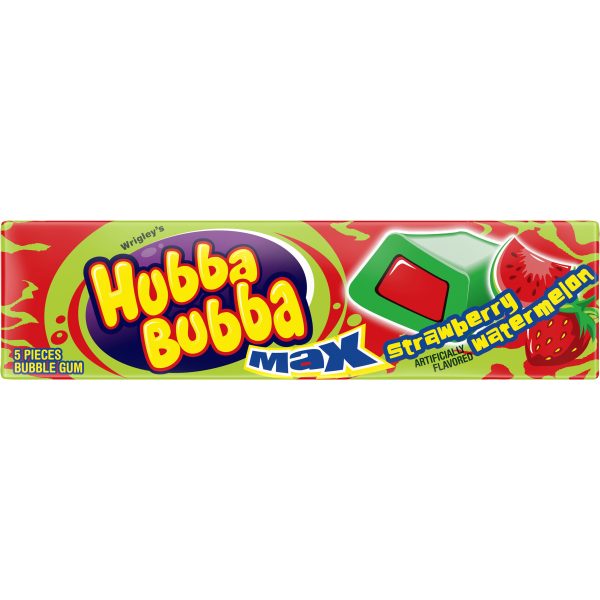 Hubba Bubba Max 5pc Gum Strawberry Watermelon 18ct