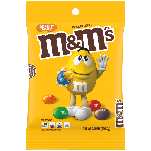 M&Ms Peanut Peg Bag 12ct