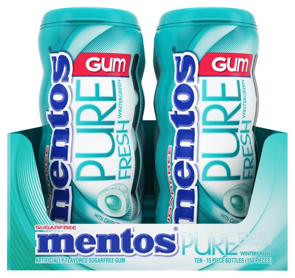 Mentos Gum Wintergreen Pocket Bottle 10ct