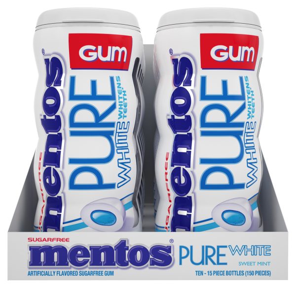 Mentos Gum White Sweet Mint Pocket Bottle 10ct