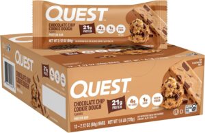 Quest Chocolate Chip Cookie Dough Protein Bar 2.1oz 12ct