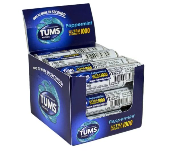 Tums Roll Ultra Peppermint 12ct