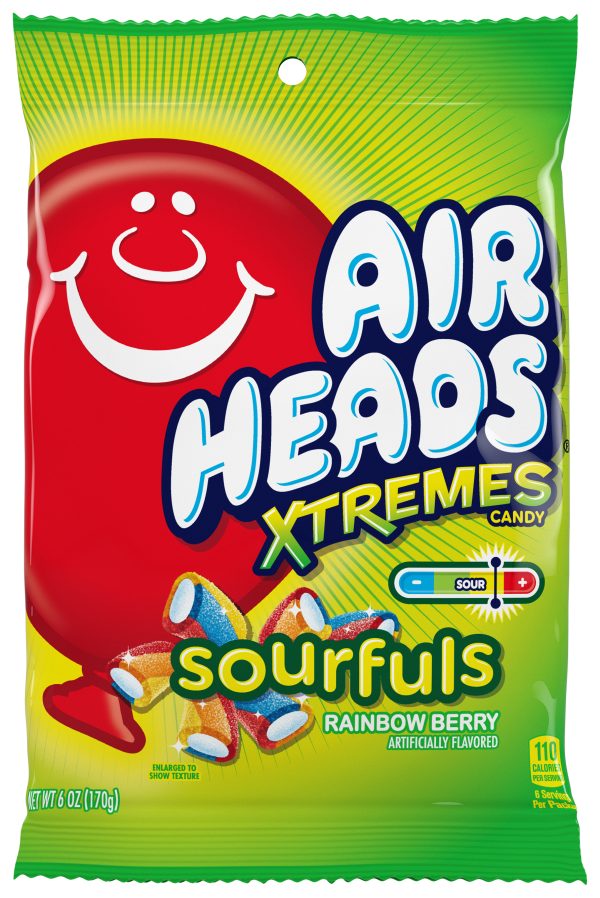 AirHeads Xtremes Sourfuls Rainbow Berry Peg Bag 6oz 12ct