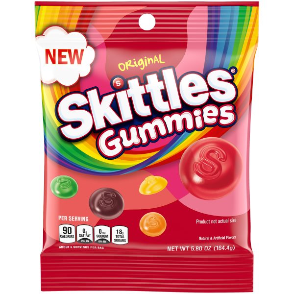 Skittles Original Gummies Peg Bag 5.8oz 12ct