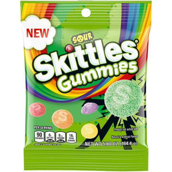 Skittles Sour Gummies Peg Bag 5.8oz 12ct