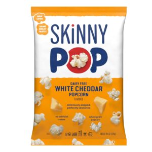 Skinny Pop Dairy Free White Cheddar Popcorn 4.4oz 12ct