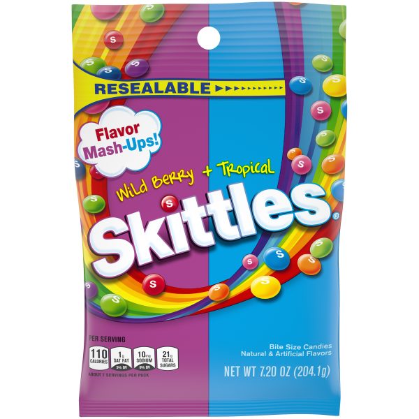 Skittles Mash Ups Wild Berry + Tropical Peg Bag 7.2oz 12ct