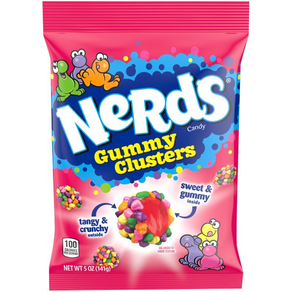 Nerds Gummy Clusters Rainbow Peg Bag 5oz 12ct