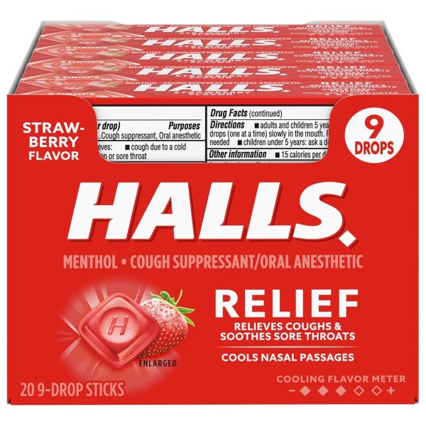 Halls Strawberry Cough Drops 20ct