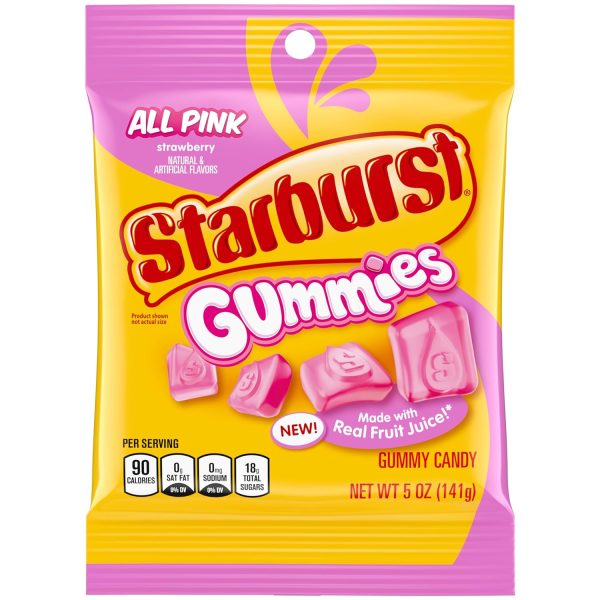 Starburst All Pink Gummies Peg Bag 5oz 12ct