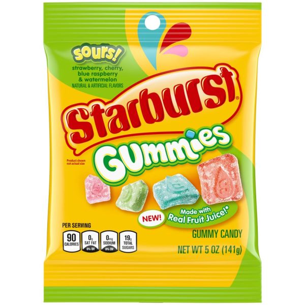 Starburst Sour Gummies 5oz Peg Bag 12ct