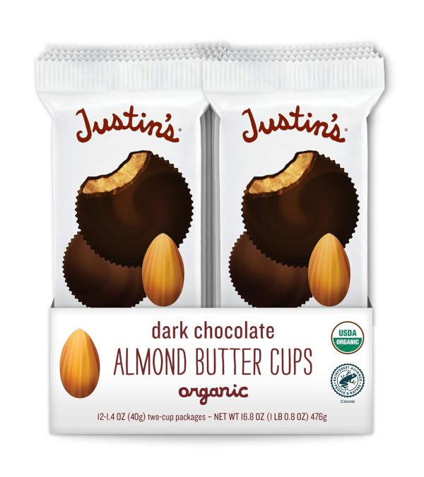 Justins Dark Chocolate Almond Peanut Butter Cups 12ct