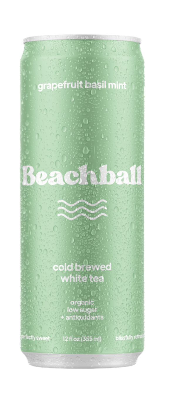 Beachball Organic Cold Brewed Tea Grapefruit Basil Mint 12oz 12ct