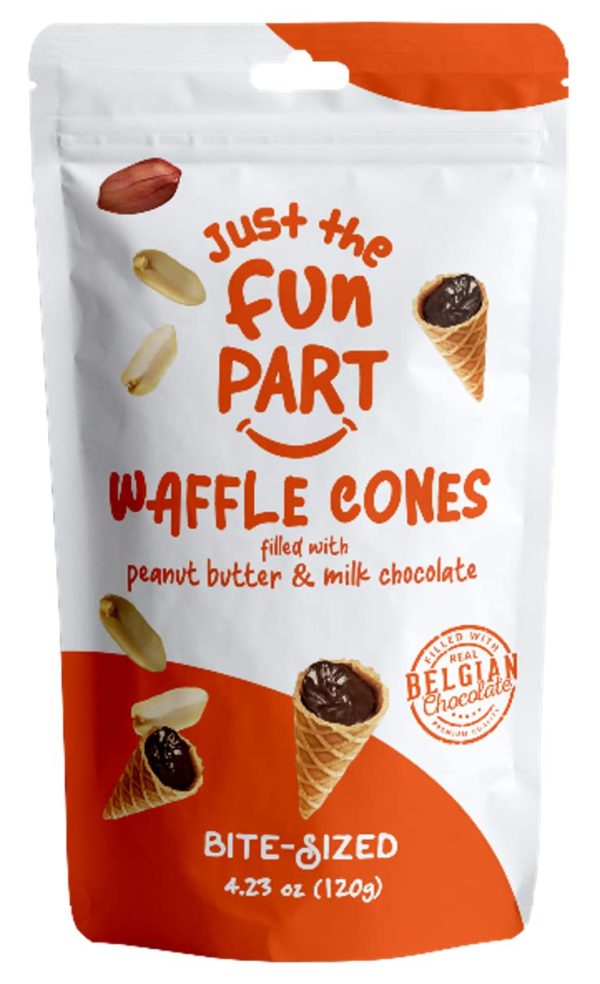 Just the Fun Part Peanut Butter & Milk Chocolate Mini Waffle Cones 4.23oz 6ct