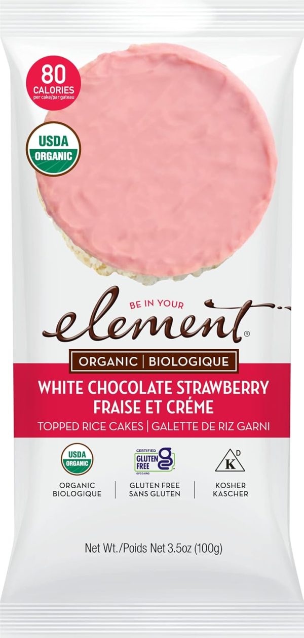 Element Organic White Chocolate Strawberry Rice Cakes 3.5oz 6ct