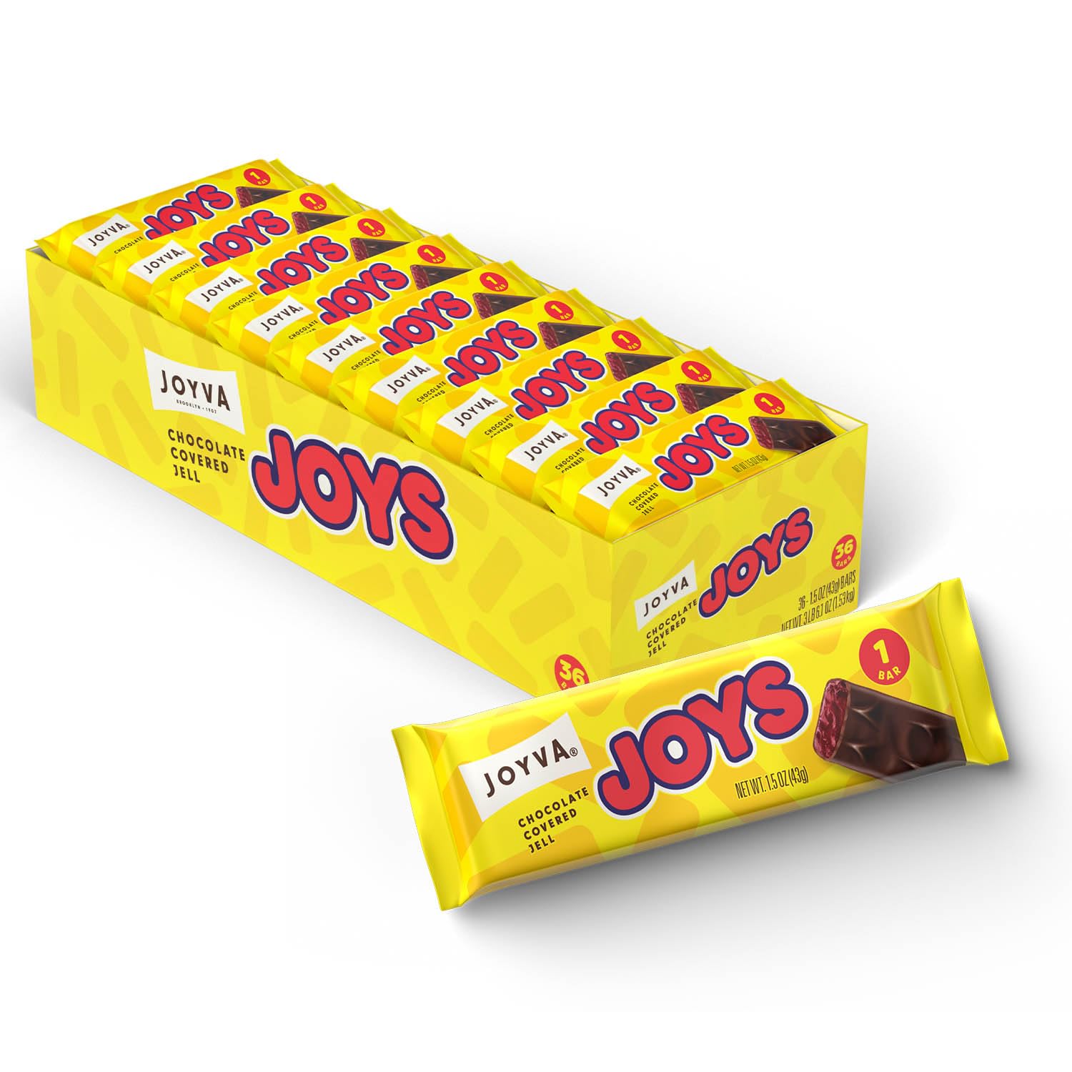 Joyva Chocolate Covered Raspberry Joys Rings 1.5oz 36ct