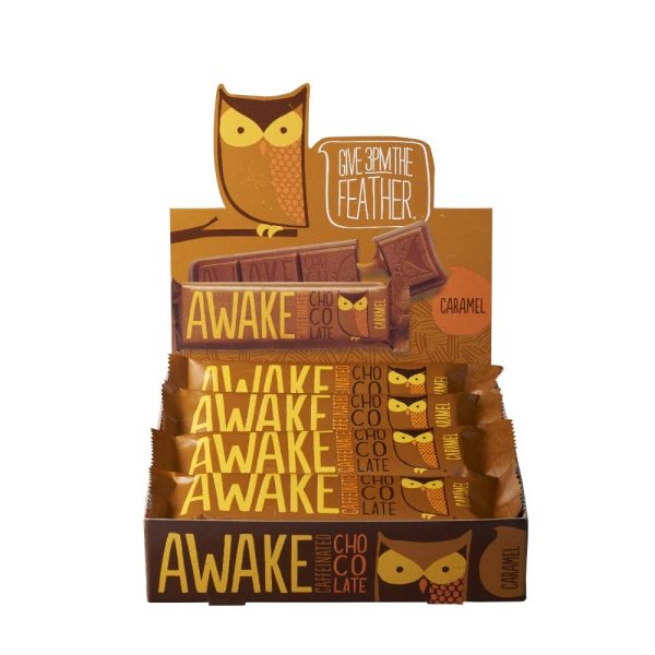 Awake Caffeinated Caramel Chocolate Bar 12ct