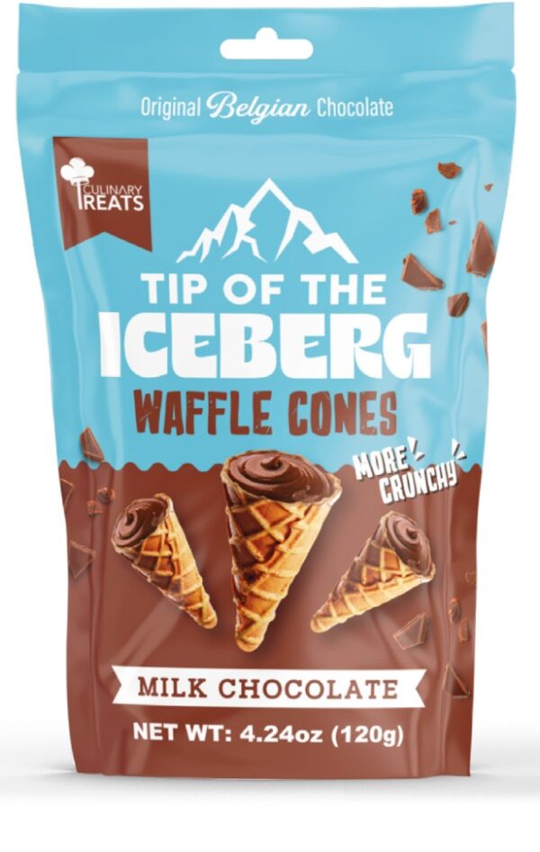 Tip of the Ice Berg Mini Waffle Cones Milk Chocolate 4.24oz 12ct