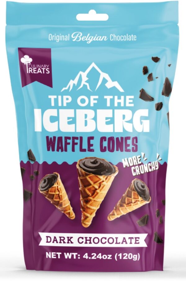 Tip of the Ice Berg Mini Waffle Cones Dark Chocolate 4.24oz 12ct