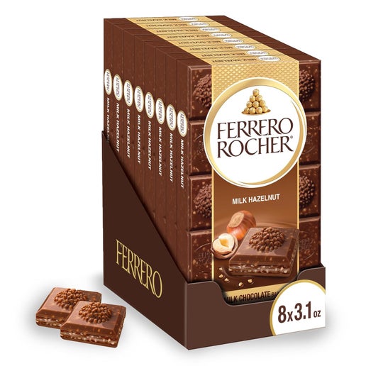 Ferrero Rocher Milk Chocolate Hazelnut Bar 3.17oz 8ct