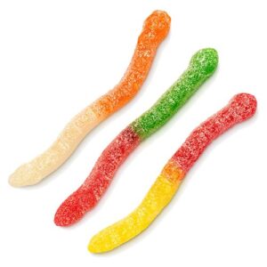 Albanese Large Sour Assorted Gummi Worms 4.5lb Bag Bulk