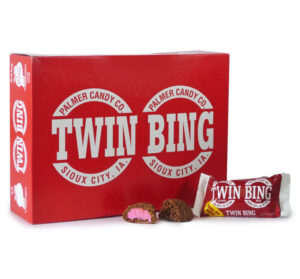 Palmer Twin Bing Chocolate Covered Cherry Nougat Candy Bar 36ct