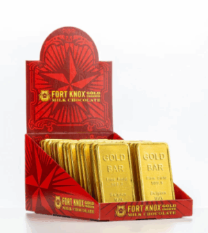 Fort Knox Mini Gold Bars Dark Chocolate 50% 2.96 oz 12ct