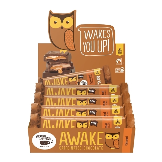 Awake Caffeinated Caramel Milk Chocolate Bar 1.2oz 20ct – Empire Snacks
