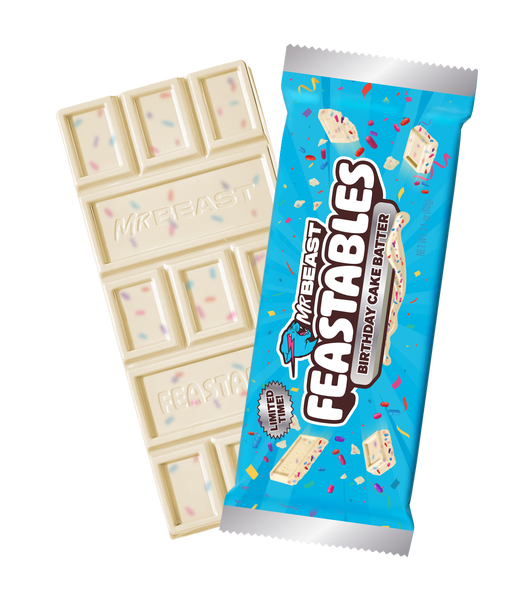 Feastables MrBeast King Size Birthday Cake Chocolate Bars 2.1oz 10ct