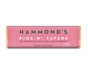 Hammond's Pigs Tater Bacon Milk Chocolate Bar 2.25oz 12ct