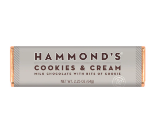Hammond's Cookies & Cream Milk Chocolate Bar 2.25oz 12ct