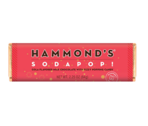 Hammond's Sodapop Cola Flavor Milk Chocolate Bar 2.25oz 12ct