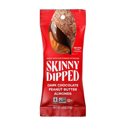 Skinny Dipped Dark Chocolate Peanut Butter Covered Almonds 1.2oz 10ct