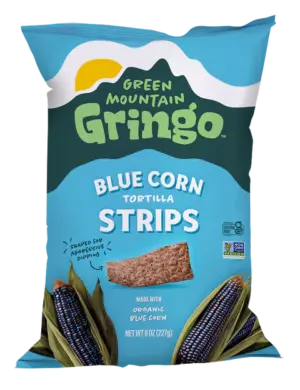 Green Mountain Gringo Tortilla Strips Organic Blue Corn 8oz 12ct