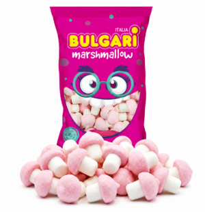 Bulgari Italia Sour Sugared Strawberry Flavored Mushroom Marshmallows 2lb Bulk