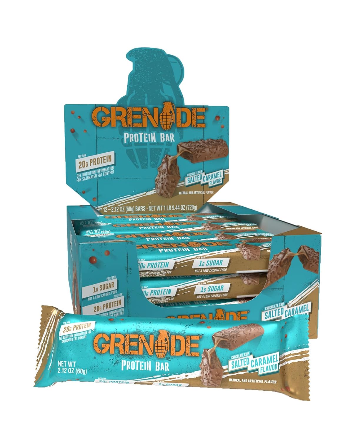 Grenade UK Protein Bar Chocolate Chip Salted Caramel 2.12oz 12ct